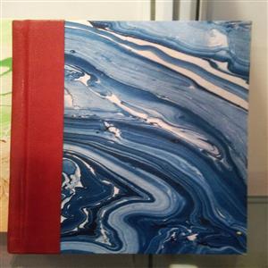 Assorted colour Marbling Notebook Handbound with Genuine Leather at Spine