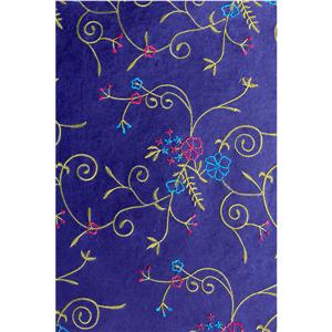 HANDMADE EMBROIDERY PAPER GIFT WRAP BLUE